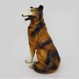 Life-size ceramic collie dog sculpture from the 1960s