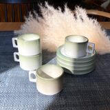 4 cups Brenne sandstone and saucers