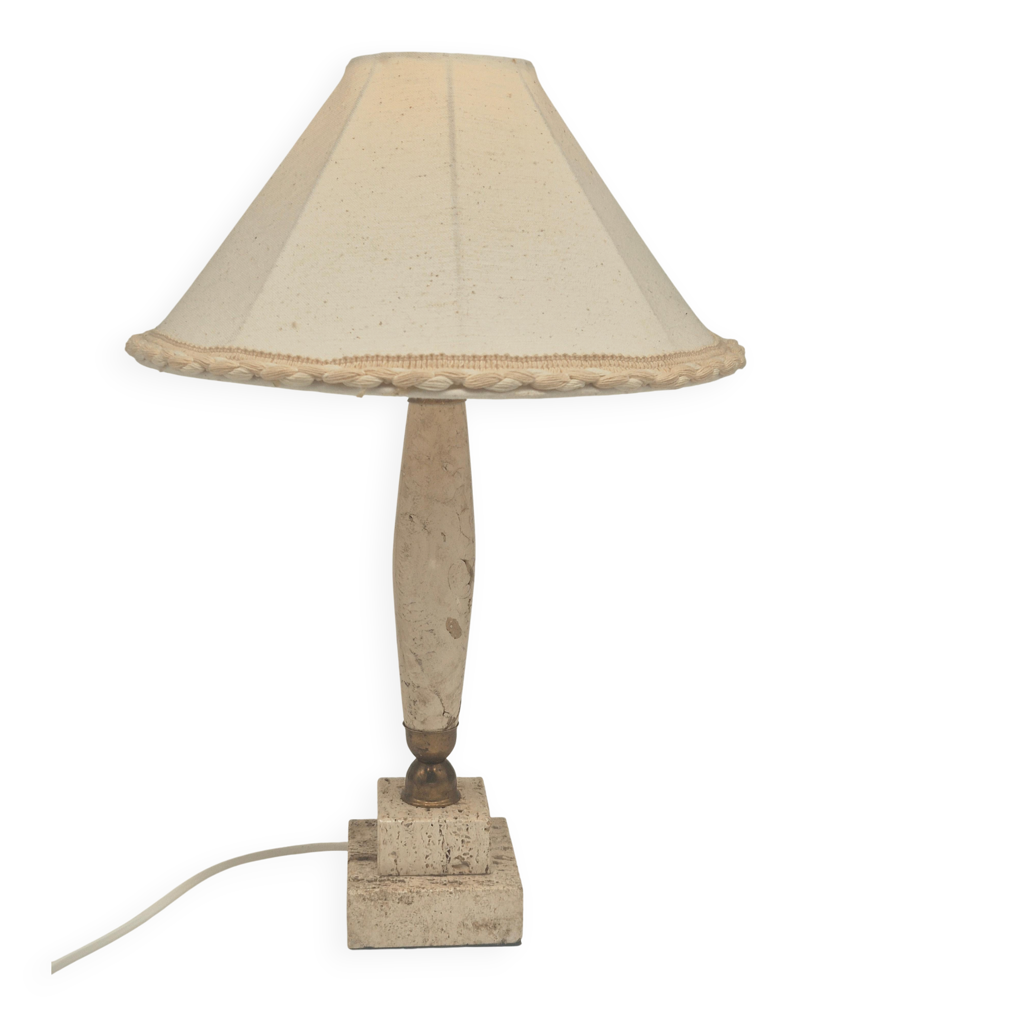Table lamp in onyx and travertine, mid-century modern, 1970s.