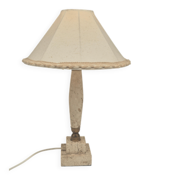 Lampe de table en onyx et en travertin, modernité du milieu du siècle dernier, années 1970