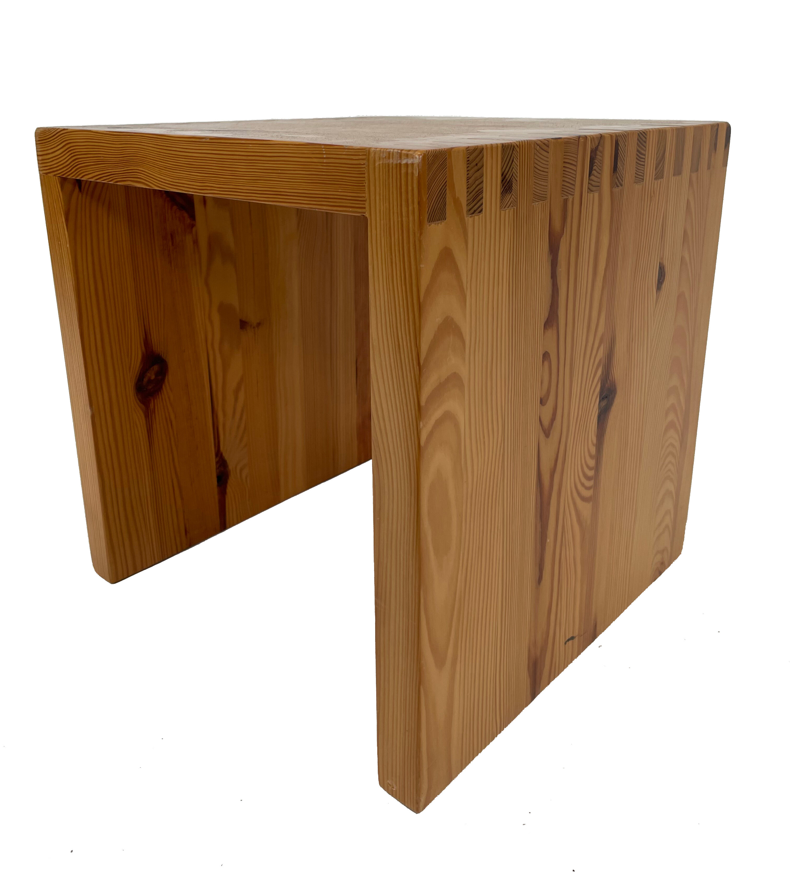 Vintage side table Ate van Apeldoorn, Pine wood 1970s