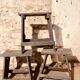 3 tabouret bas bleu gris