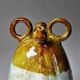 Handcrafted enamelled terracotta water jar signed