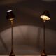 pair Beautiful Gold Leaf Table lamps Elegant Design 1970s France