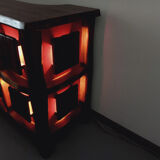 Bright brutalist bar furniture aranjou vintage from the 50s 60s in solid elm