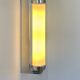 Vintage modernist chrome and opaline wall lamp, France 1980