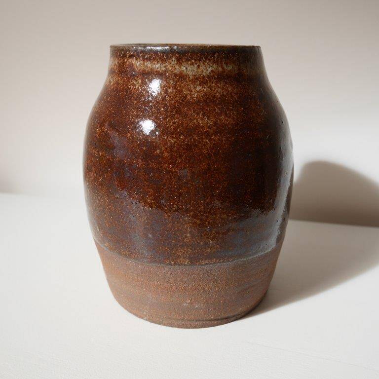 Brown stoneware vase