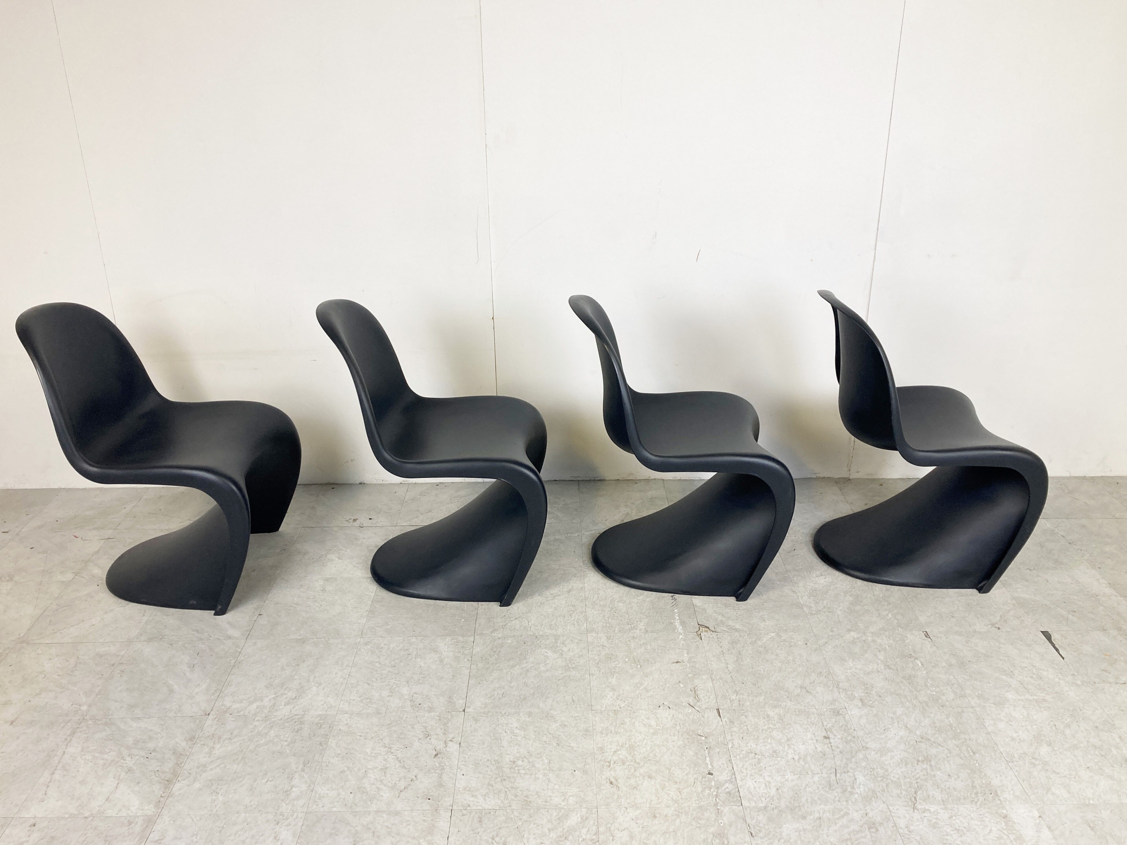 Black Panton dining chairs, set of 4