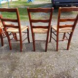 6 old straw chairs