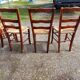 6 old straw chairs