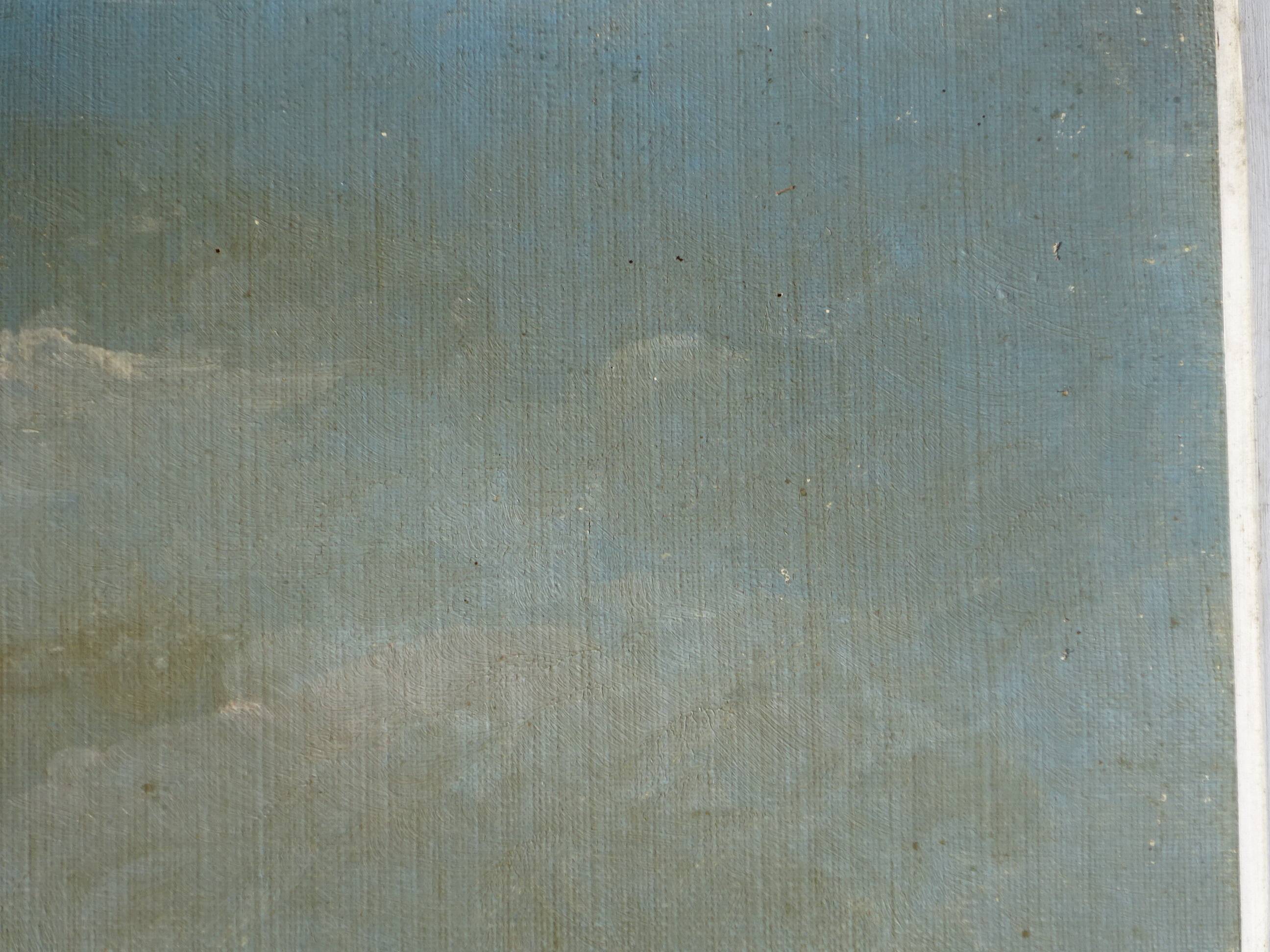 Huile sur toile du XIXème siècle, calanques, Méditerranée