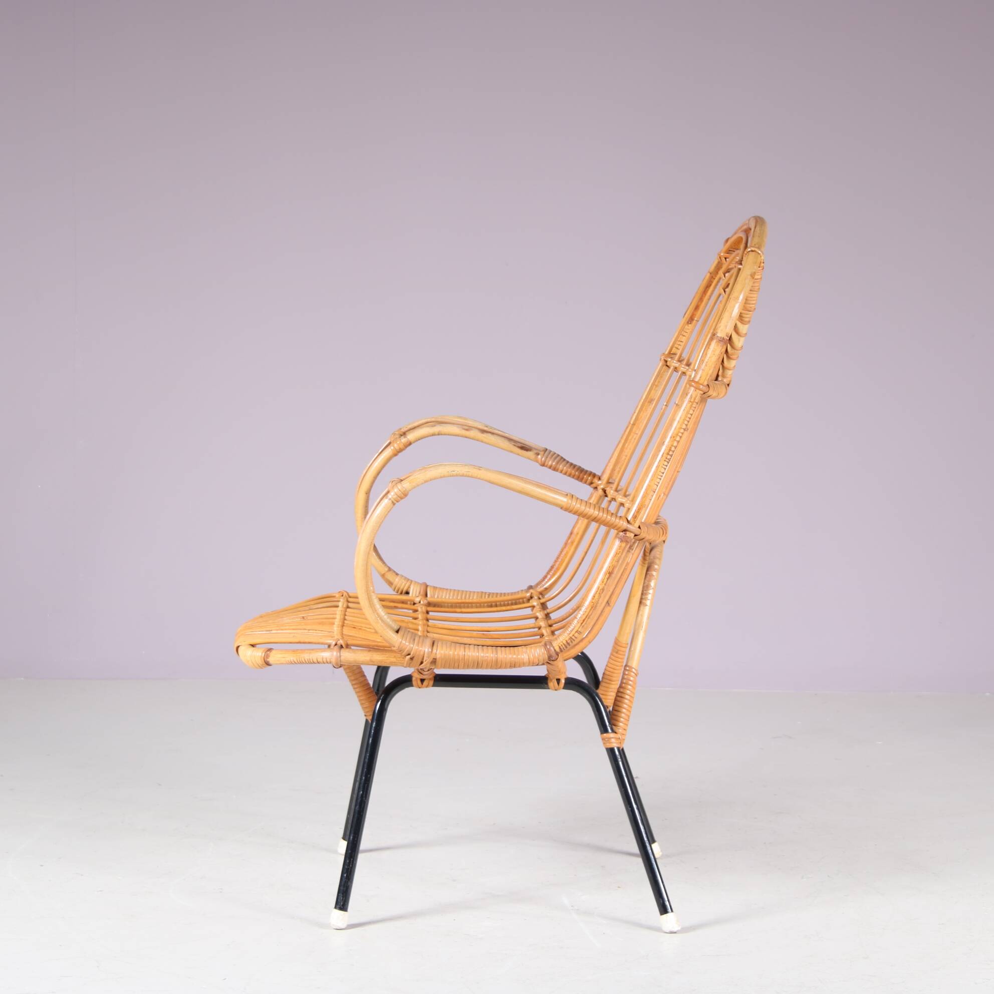 1950s Rattan chair by Gebroeders Jonkers, Netherlands