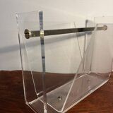 Plexiglas magazine rack by David Lange