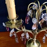 Pair of bronze and crystal girandoles