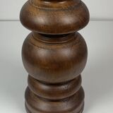 Large chunky brutalist Danish copper table lamp with mushroom shade