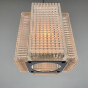 Vintage Chrome and Glass Chandelier by Kamenický Šenov, 1960's