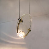 Postmodern glass ceiling lamp for Saporiti Anni '80