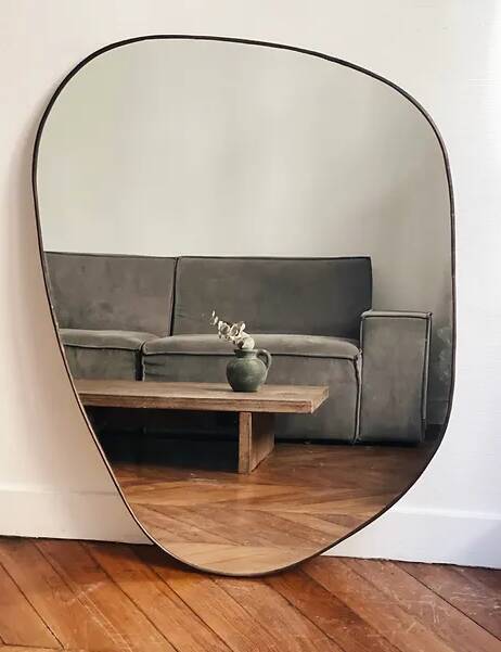 Large organic dune mirror - black