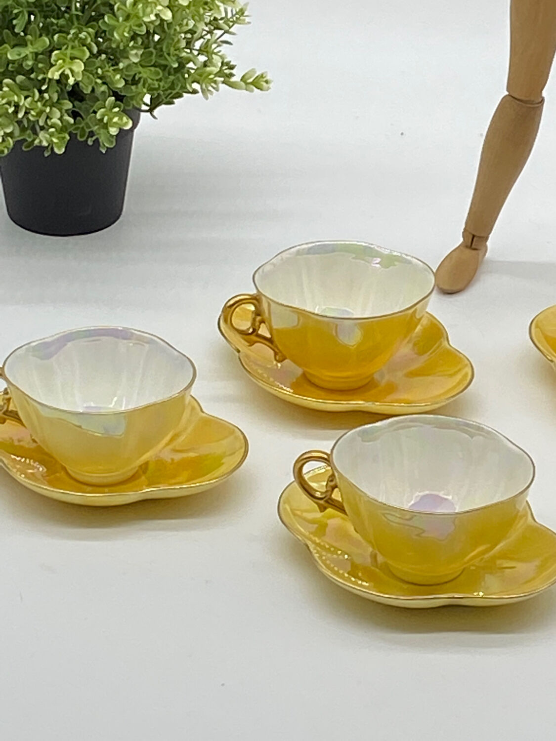 Series of 5 cups and under cups Sarreguemines