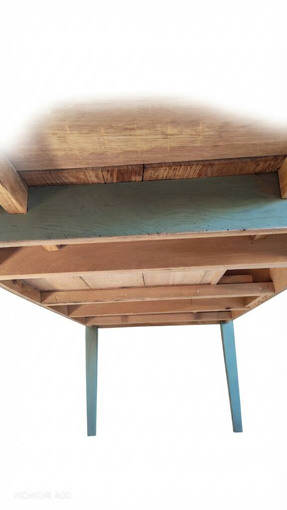 Table de ferme en chêne massif ,2 tiroirs, 2 rallonges,