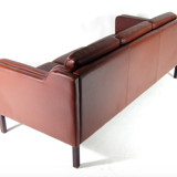 Danish vintage retro sofa in Scandinavian teak Stouby leather