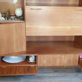 Large living room "Concorde" vintage 1970s Solid teak
