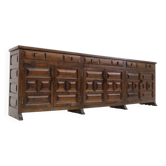 Vintage Spanish brutalist sideboard credenza 1970s