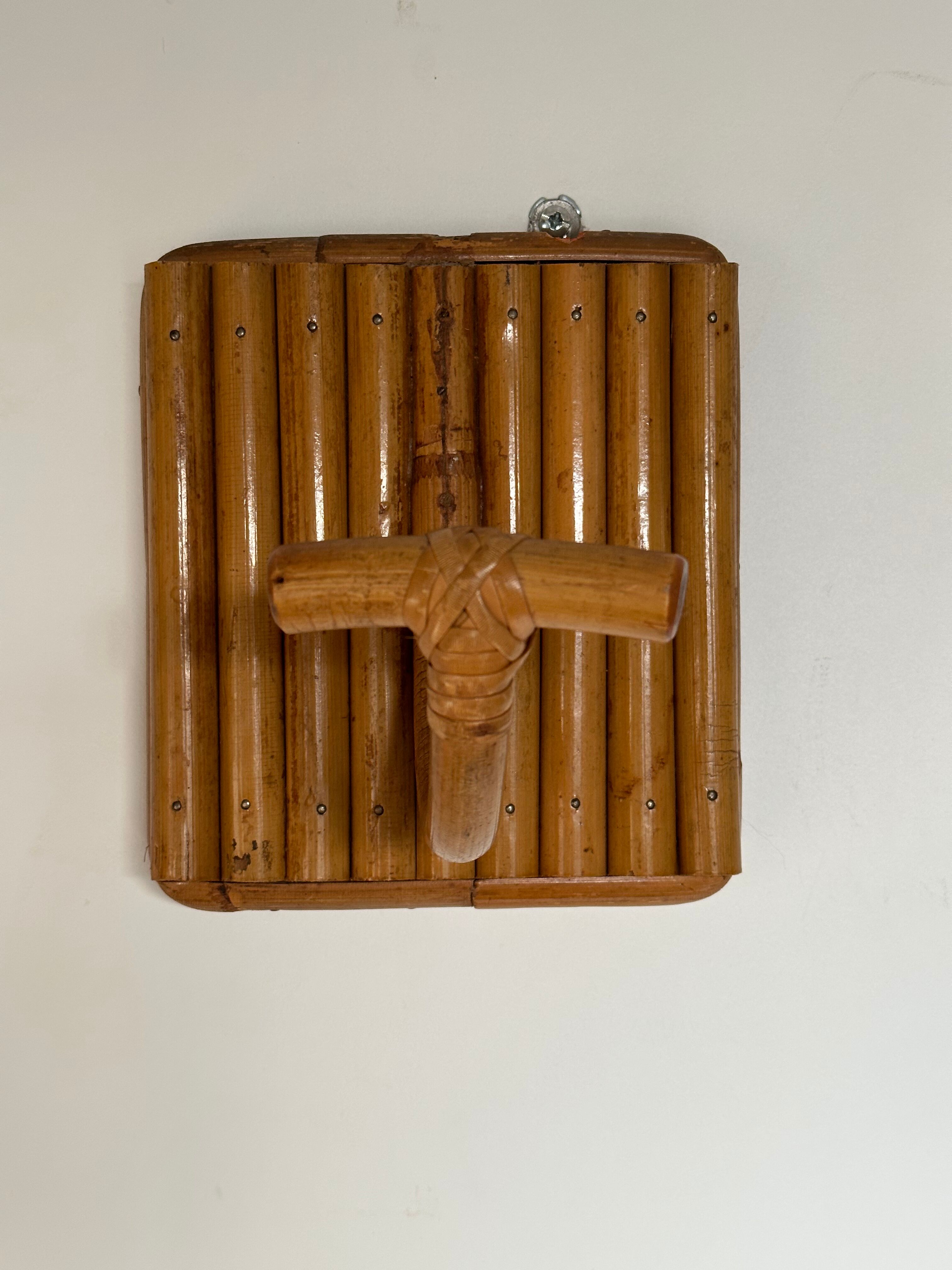 Pair patere vintage bamboo