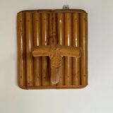 Pair patere vintage bamboo