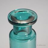 Vintage glass vase in petrol colour by Ichendorfer Glassworks circa 1960.