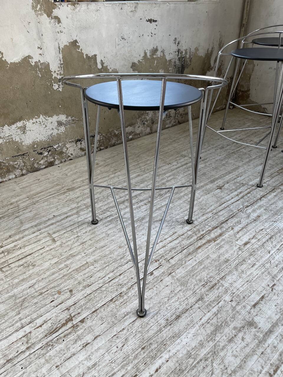 Set of 5 high stools "silver moon" Pascal Mourgue