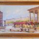 Painting from the 1940s The Flower Market signed Robert Giovani