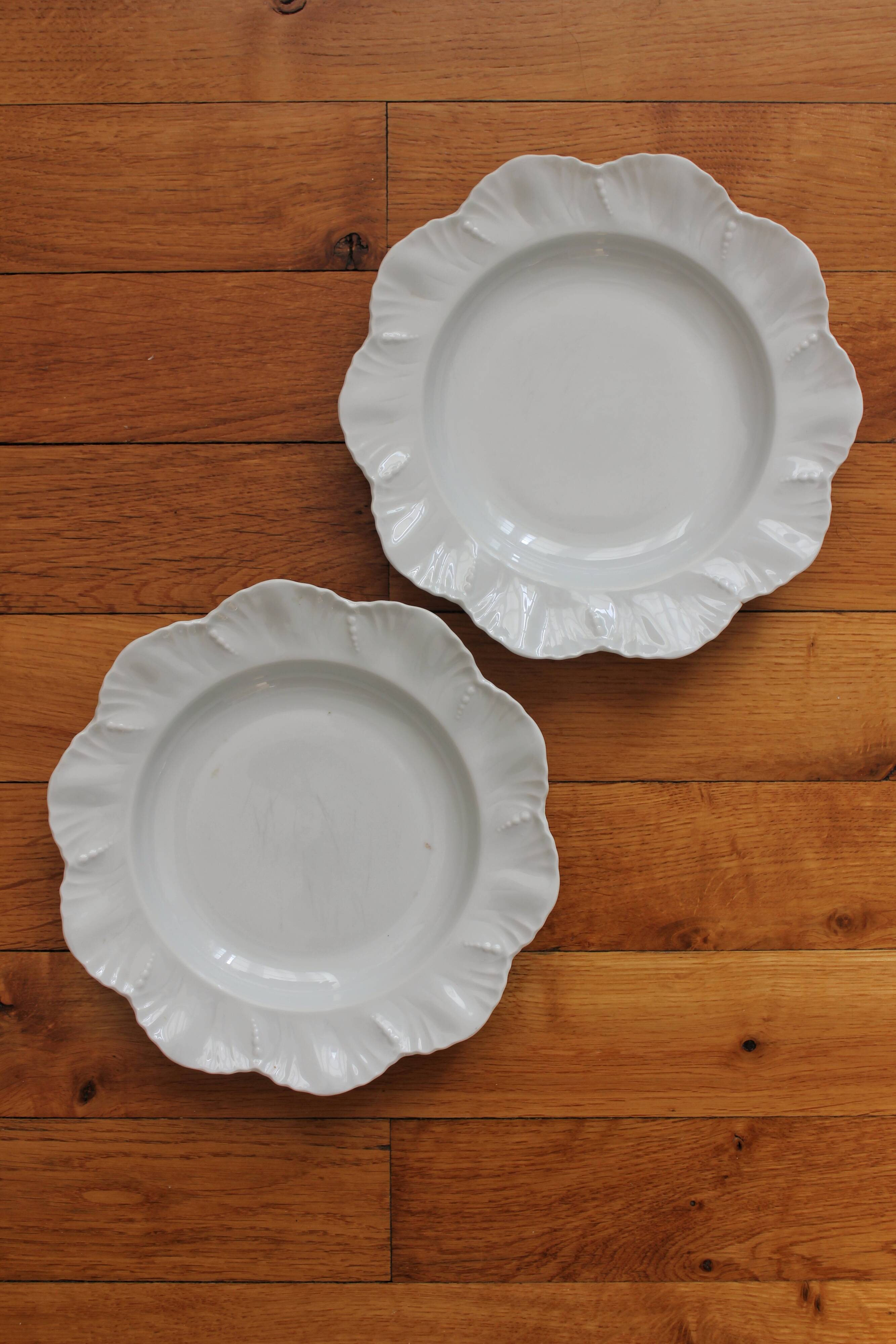 2 antique porcelain dessert plates from the late 19th century