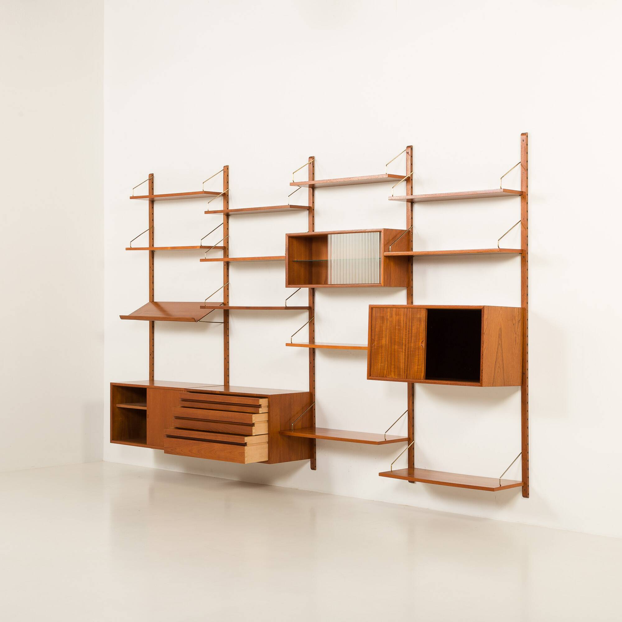 Poul Cadovius 4 bay teak Wall unit, 1960s