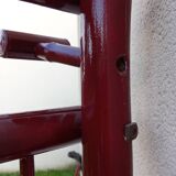 Old vintage red lacquered bamboo Asian coat rack