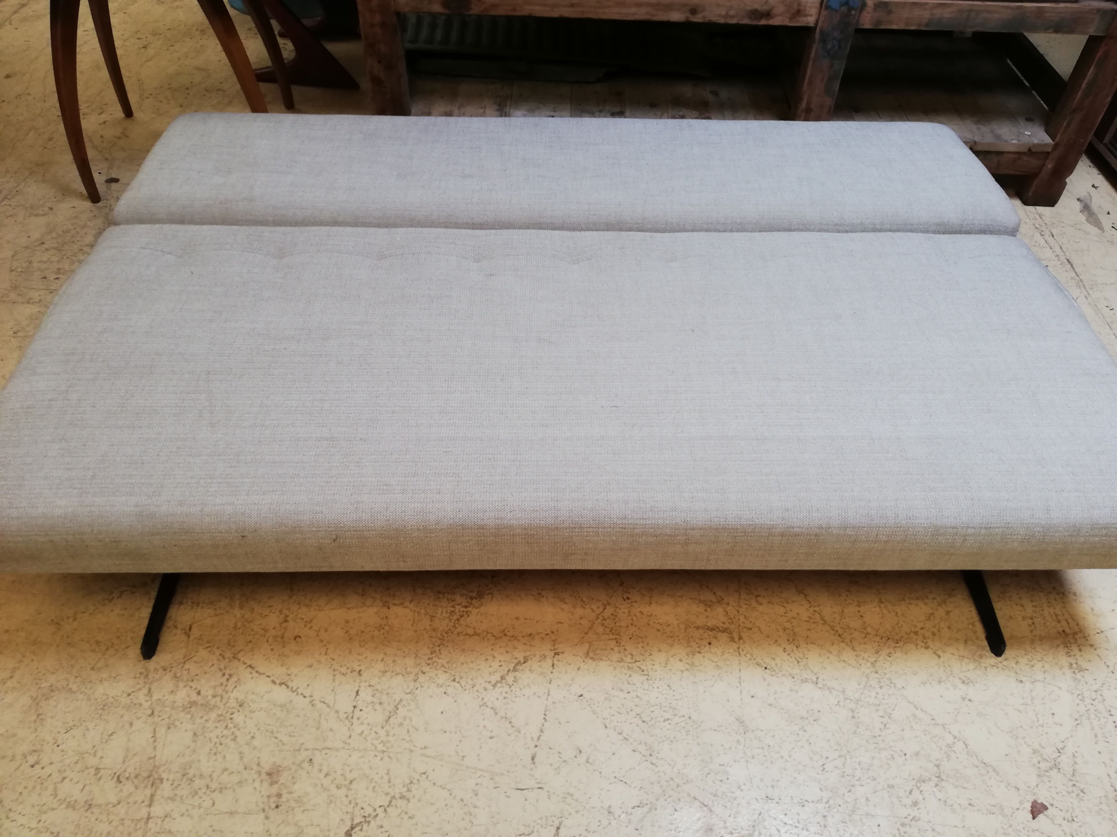 Large vintage convertible sofa bed, 70s, Czechoslovakia
