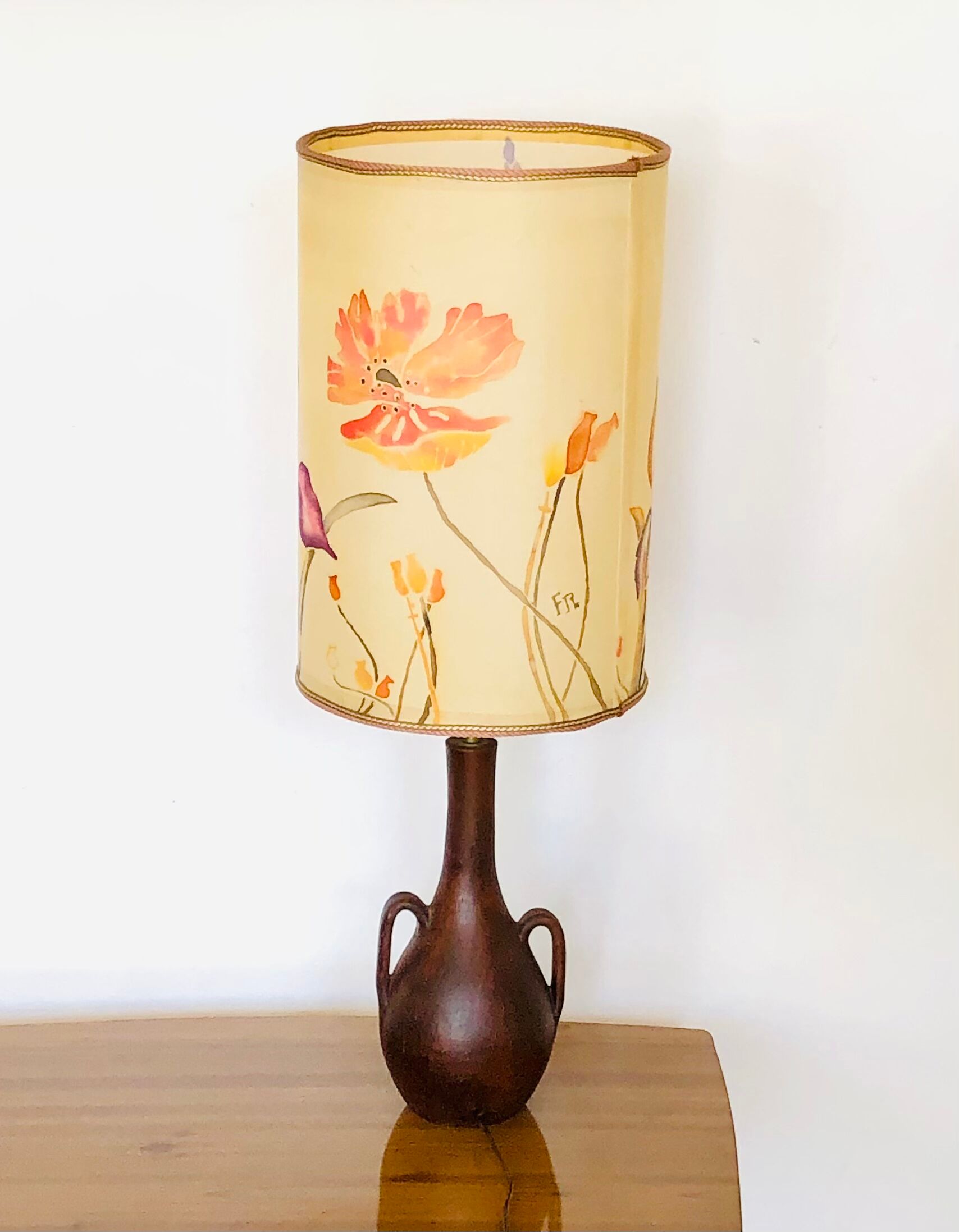 Vintage stoneware table lamp
