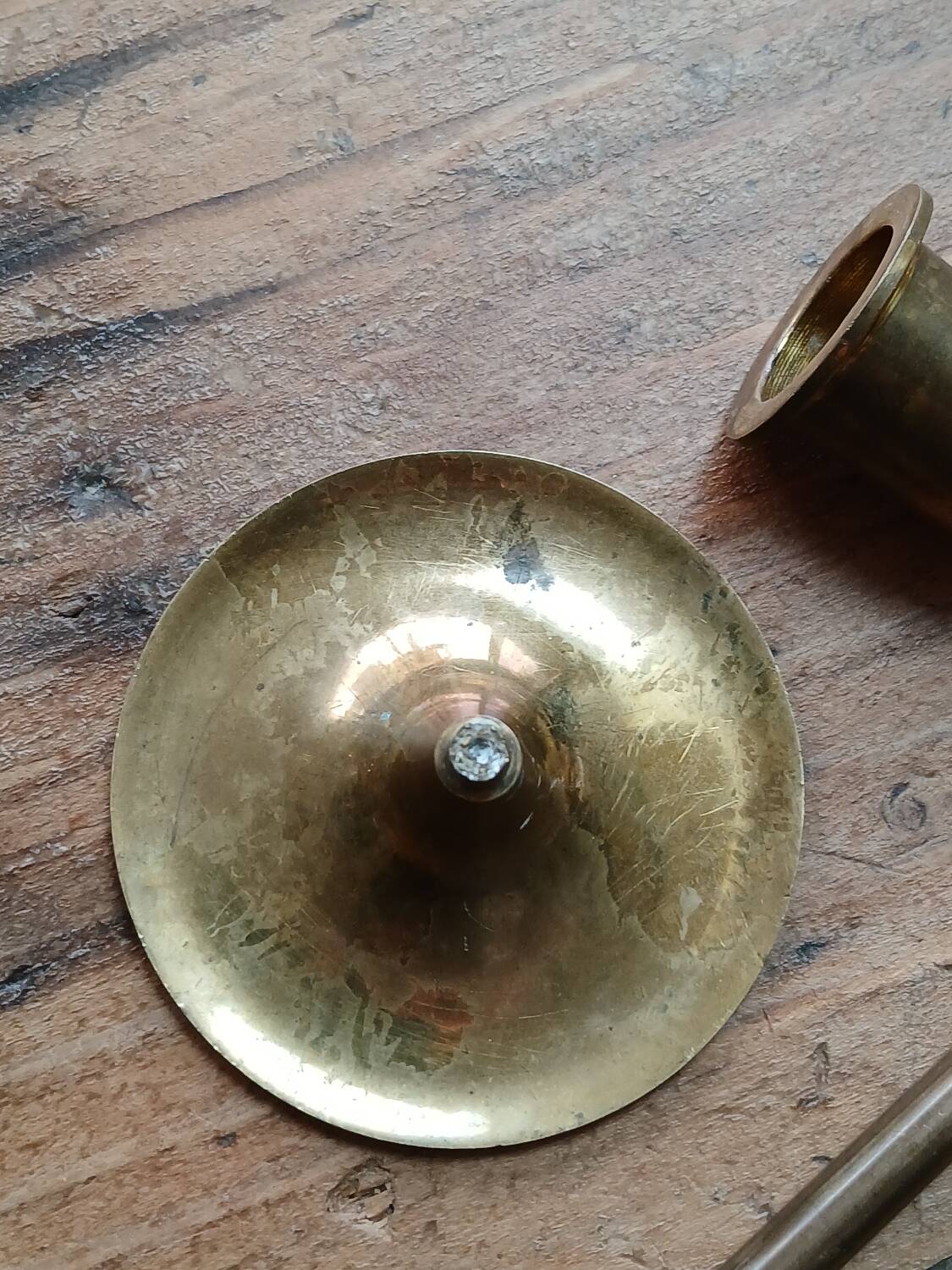 Brass candle holder, straight shape