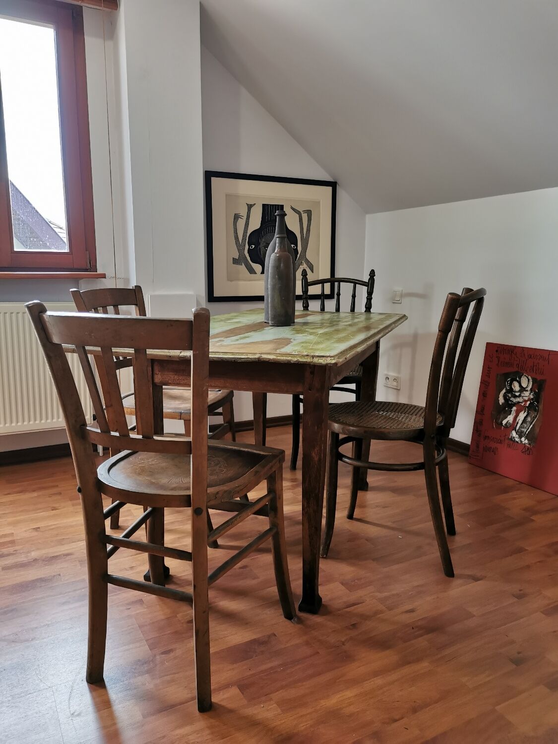Set table and chairs bistro antique