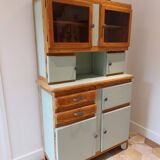 Mado buffet in wood, marble and copper, restored