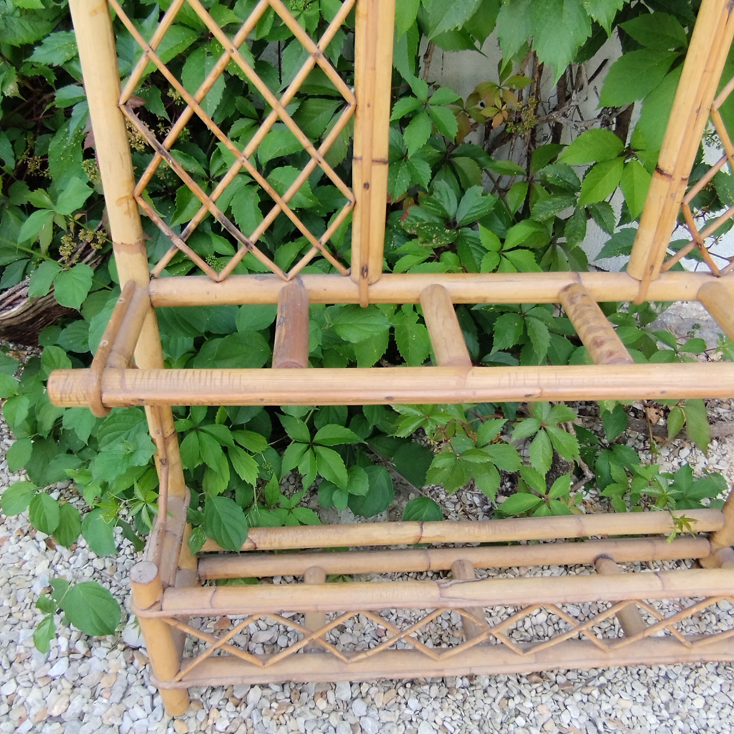 Vintage rattan wardrobe