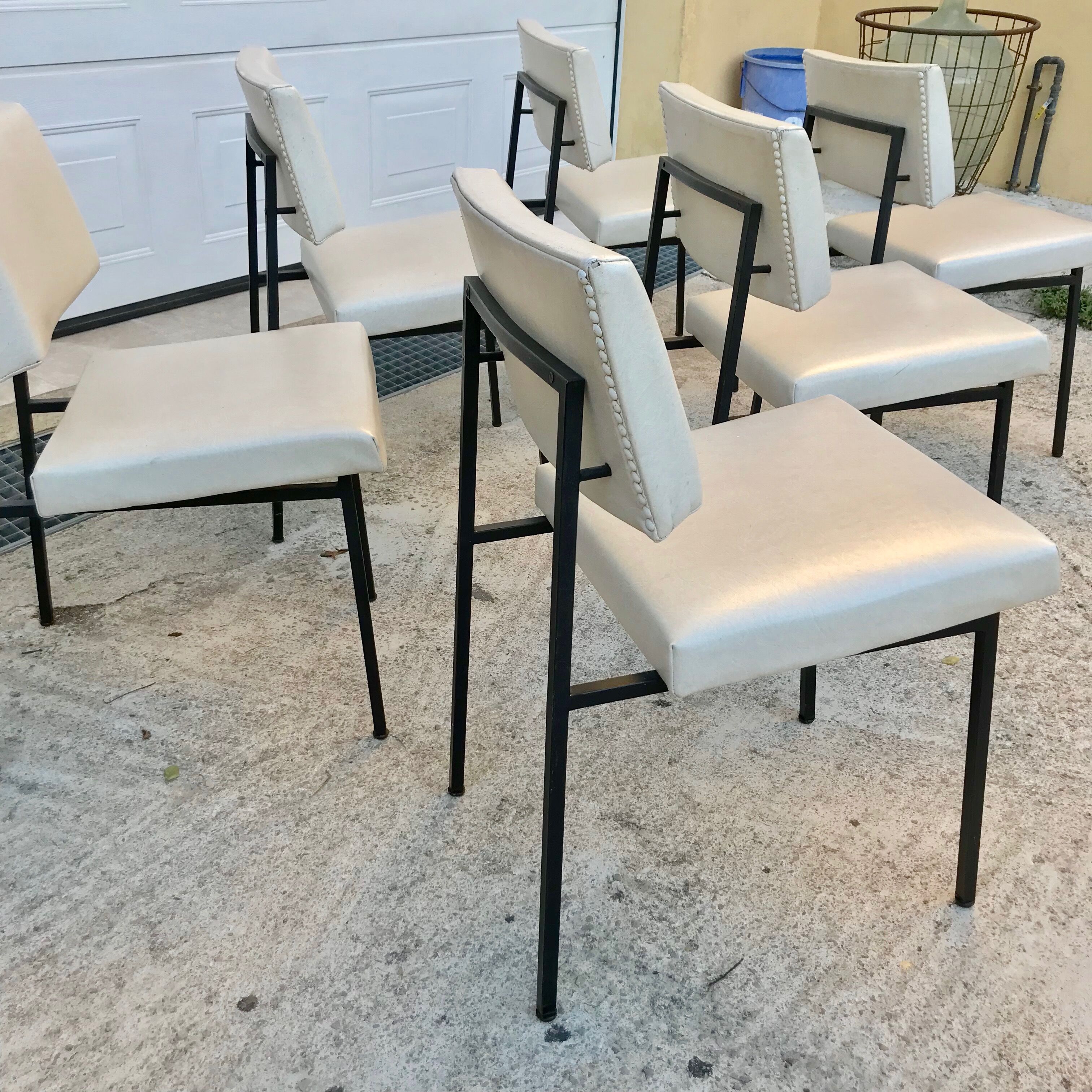 Suite de 6 chaises Gérard Guermonprez 1950