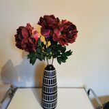 Vintage black and white ceramic vase