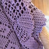 Vintage Lilac Mauve Crochet Bedspread
