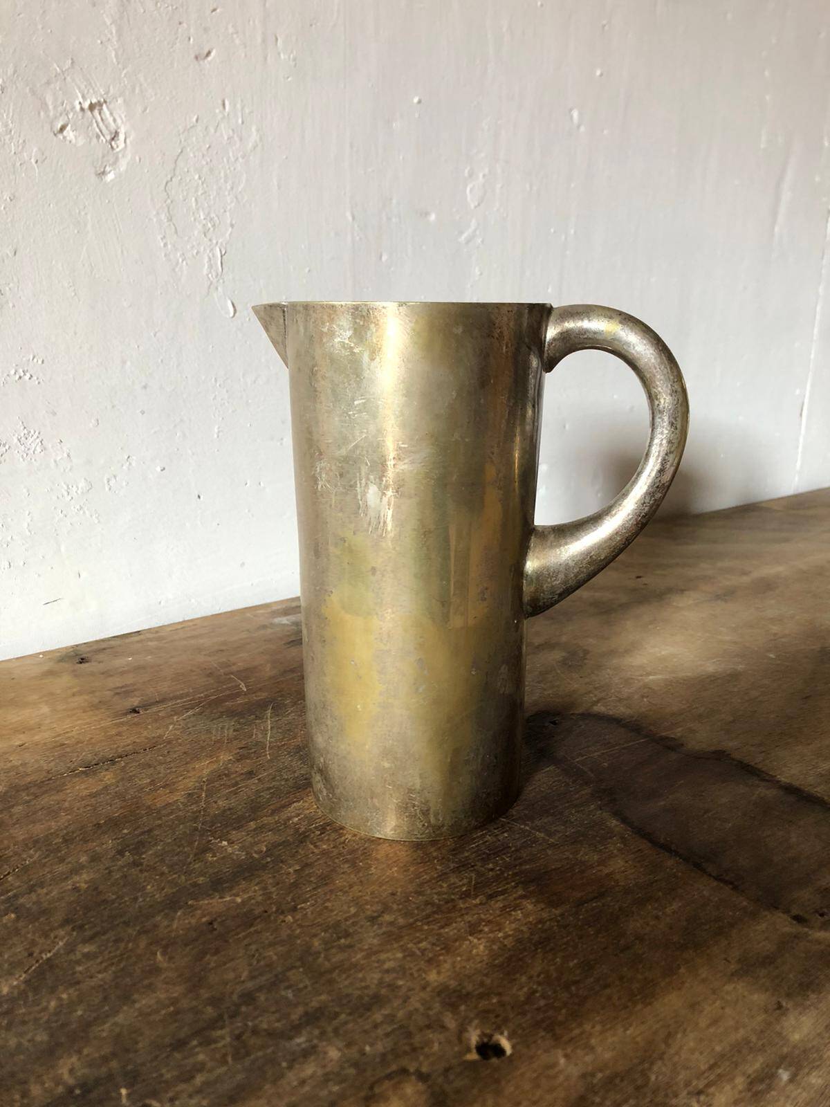 Vintage carafe, brass metal carafe, pitcher, flower pot, kitchen, decoration