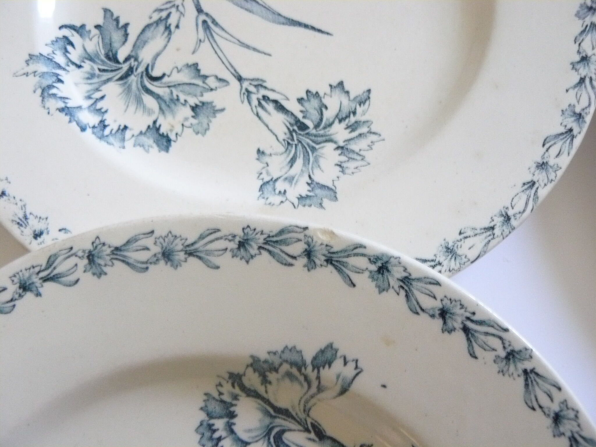 Lot of 6 plates flat "land of iron" model carnation