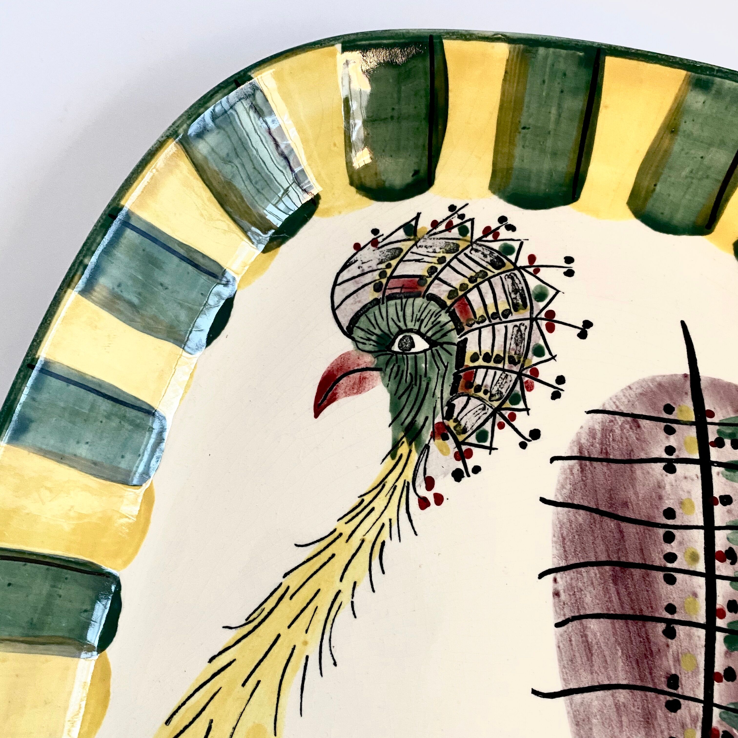 Danish ceramic dish 1960 signed and numbered by Inge Lise Koefoed for Royal Copenhagen.