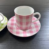 Pair of Vichy decor cups