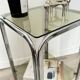 Antique vintage smoked glass side table / end table