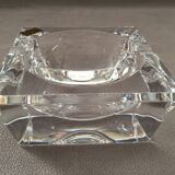 Cendrier en cristal massif moderniste design fait main art